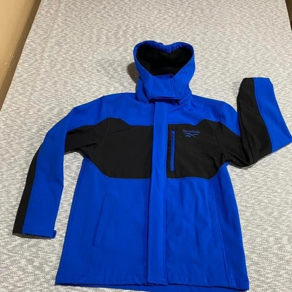 Reebok blue/black guard jacket soft shell Size unisex large. (14/16). SKU771